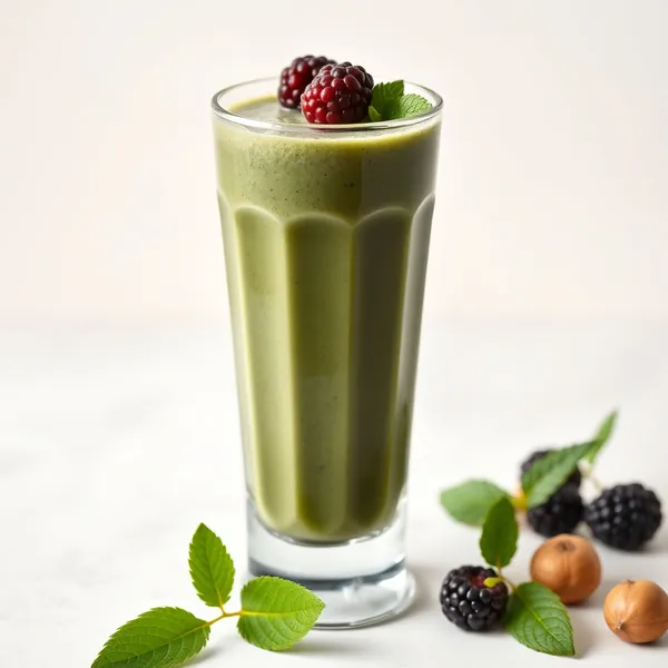 Smoothie Vert Detox à la Mûre et à la Noisette