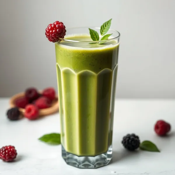 Smoothie Vert Detox de Mûre et Thé Matcha