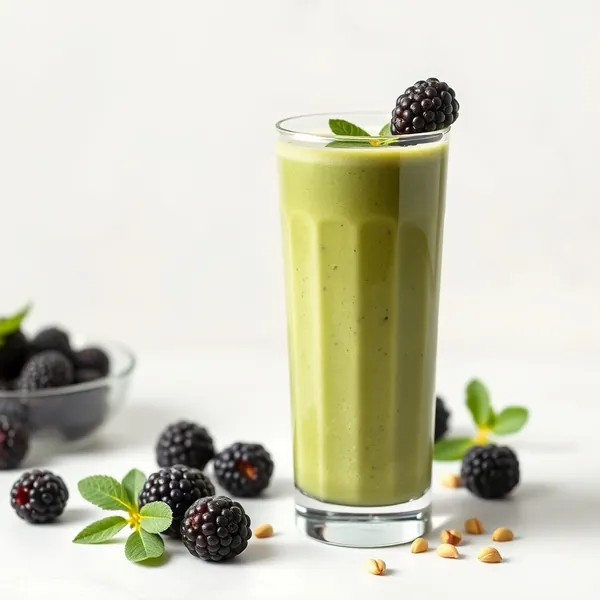 Green Detox Blackberry Pistachio Milk Smoothie