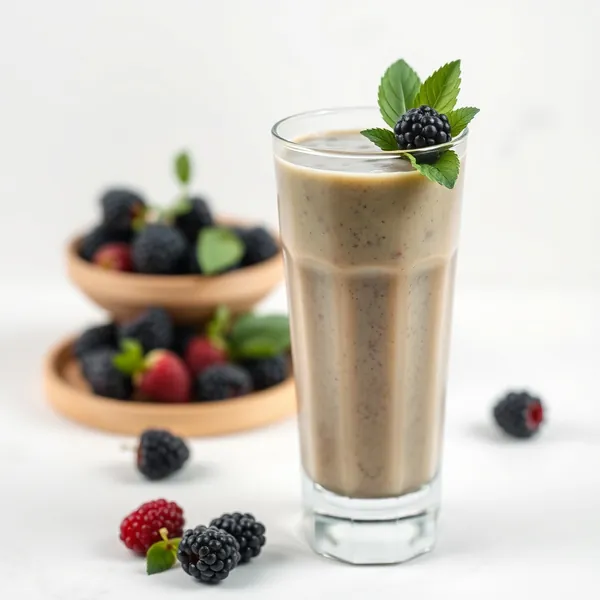 Smoothie Verde Desintoxicante con Mora y Leche de Arroz