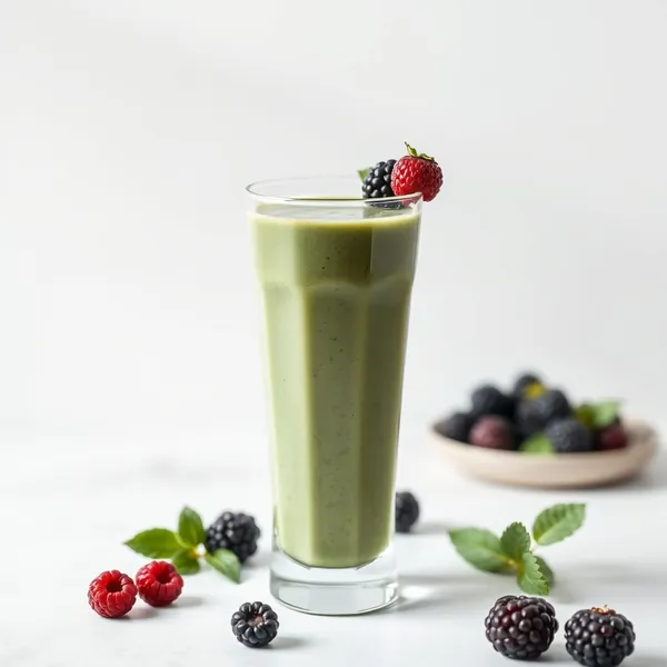 Smoothie Vert Detox avec Lait de Soja et Mûres