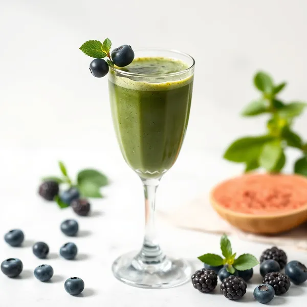 Smoothie Verde Detox ai Mirtilli e Caffè Freddo