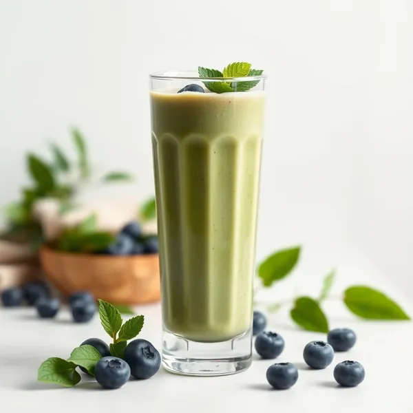 Smoothie Vert Détox aux Myrtilles et Lait de Chanvre