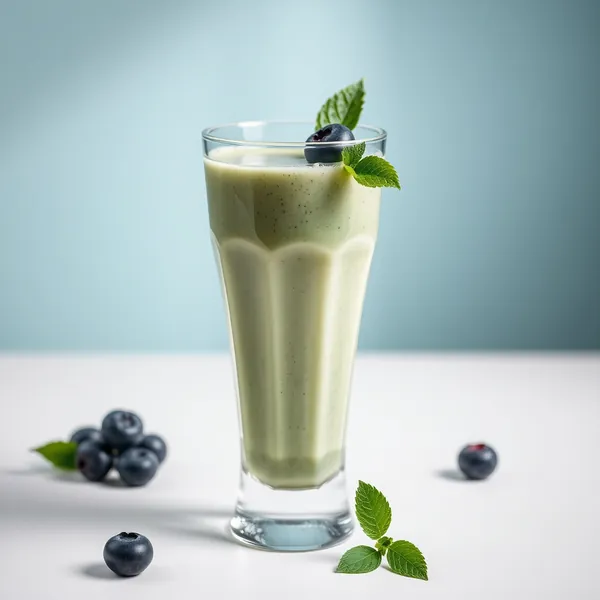 Green Detox Blueberry Kefir Milk Smoothie