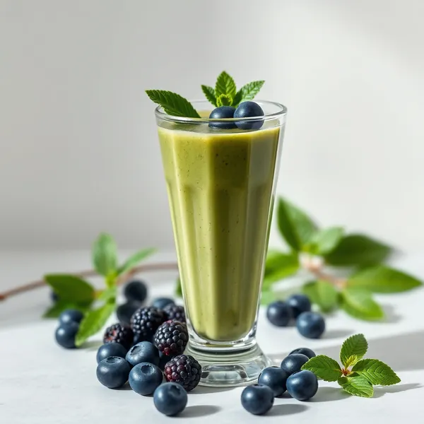 Smoothie Vert Detox aux Myrtilles et Thé Matcha