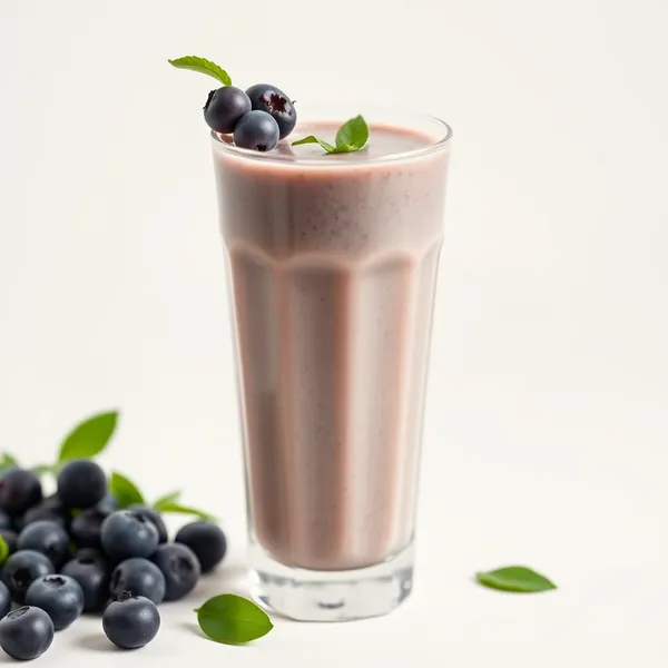 Grüner Detox Blaubeer-Erbsenmilch-Smoothie