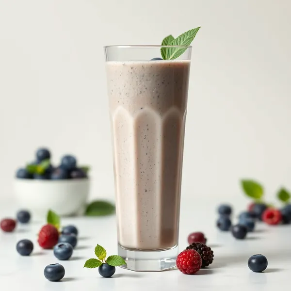 Batido Verde Desintoxicante de Arándano y Leche de Arroz