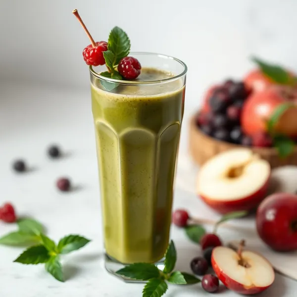 Smoothie Vert Détox au Cacao et Jus de Pomme
