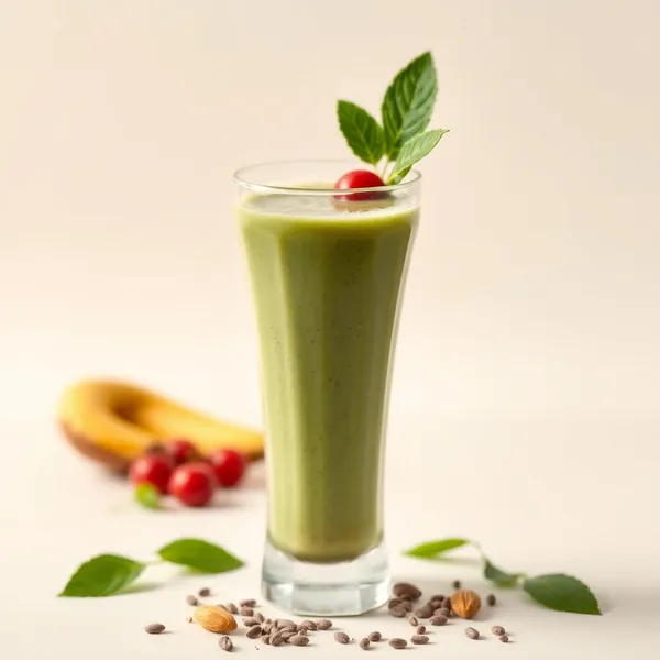 Grüner Detox Chia-Samen Mandel Kokosmilch Smoothie