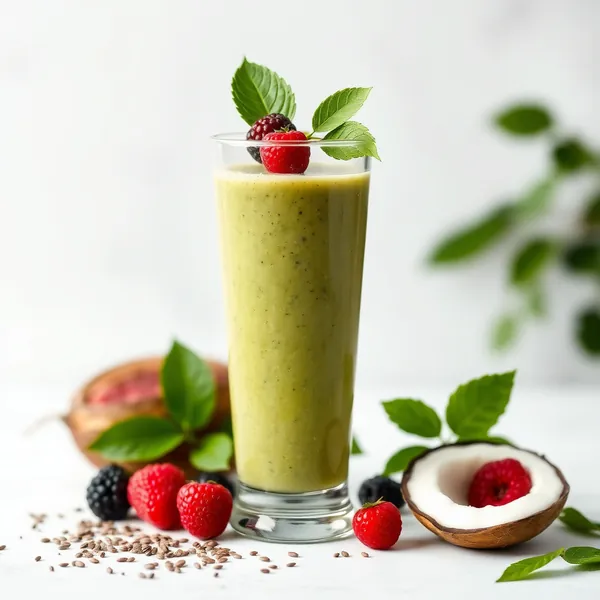 Smoothie Vert Detox de Chia et Eau de Coco