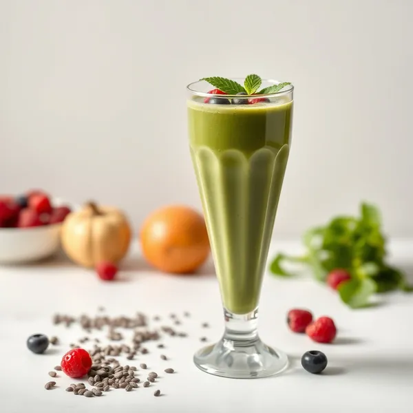 Smoothie Vert Detox aux Graines de Chia et Yogourt Grec