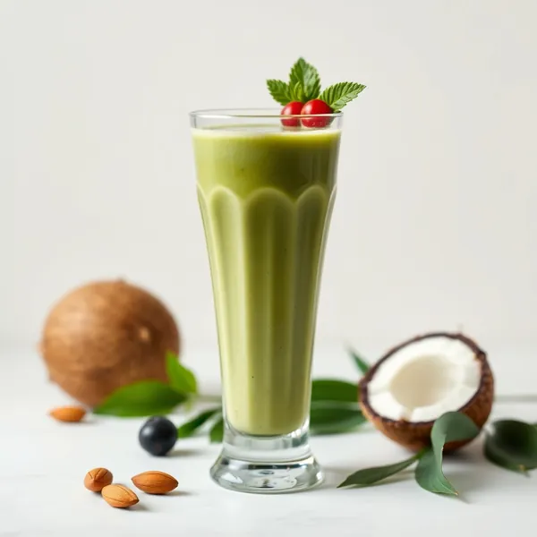 Grüner Detox Kokos Mandel Smoothie