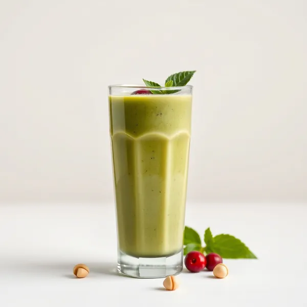 Grüner Detox-Kokos-Macadamia-Milch-Smoothie