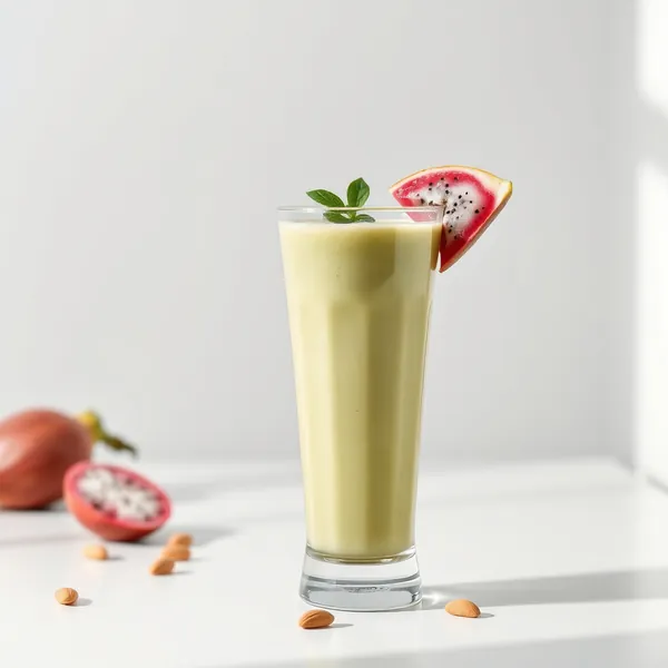 Smoothie Verde Detox al Frutto del Drago, Mandorla e Latte di Cocco