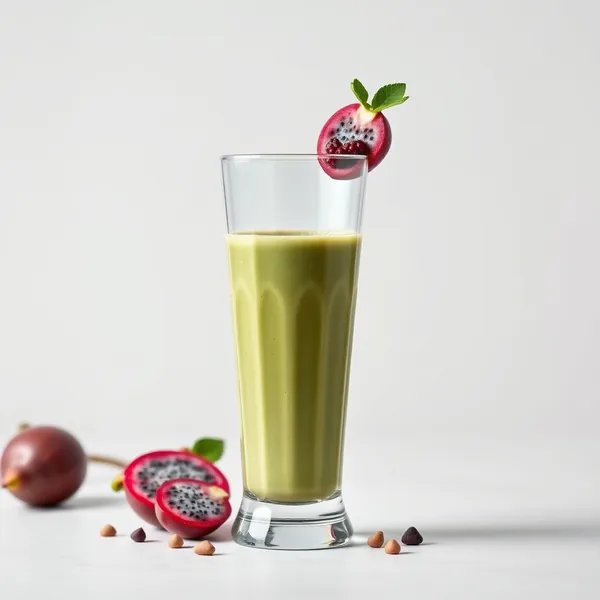 Smoothie Vert Détoxifiant à la Framboise et au Lait de Noisette