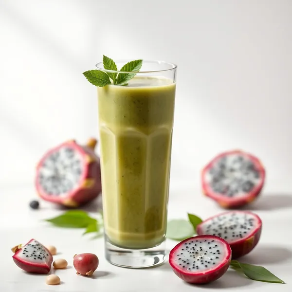 Green Detox Dragonfruit Macadamia Milk Smoothie