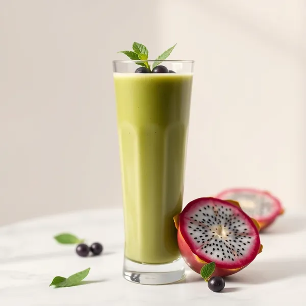 Green Detox Dragonfruit Rice Milk Smoothie