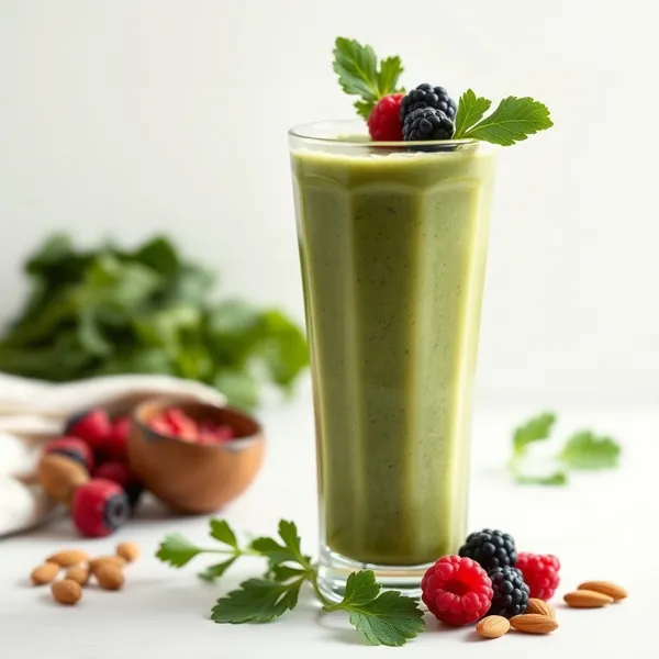 Smoothie Verde Detox de Kale, Almendra y Leche de Coco