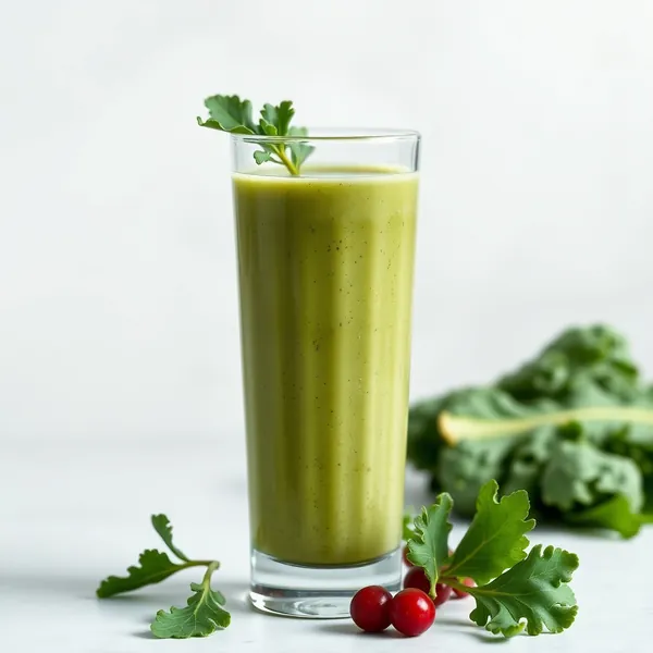 Smoothie Verde Desintoxicante de Couve e Leite de Arroz