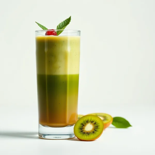 Grüner Detox Kiwi Eiskaffee Smoothie