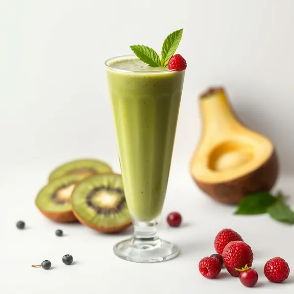 Grüner Detox Kiwi Macadamia Milch Smoothie