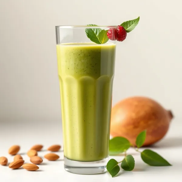 Smoothie Verde Disintossicante di Mango, Mandorla e Latte di Cocco