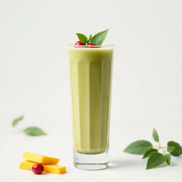 Smoothie Vert Détox à la Mangue et au Lait de Cannabis