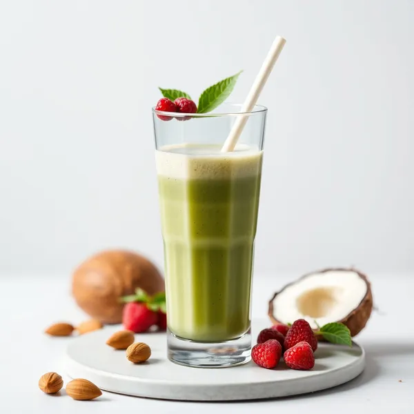 Smoothie Verde Detox Matcha Amêndoa Leite de Coco