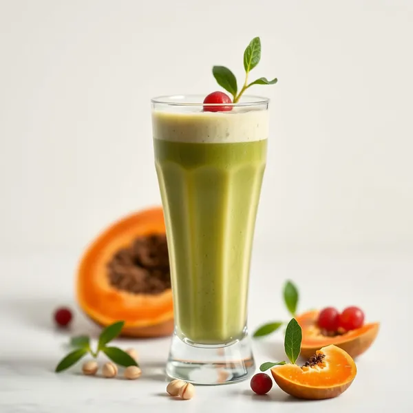 Green Detox Papaya Macadamia Milk Smoothie