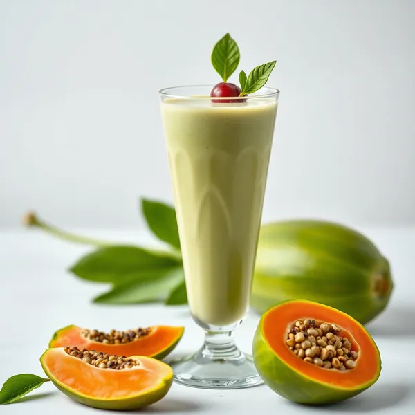 Grüner Detox Papaya Erbsen Milch Smoothie