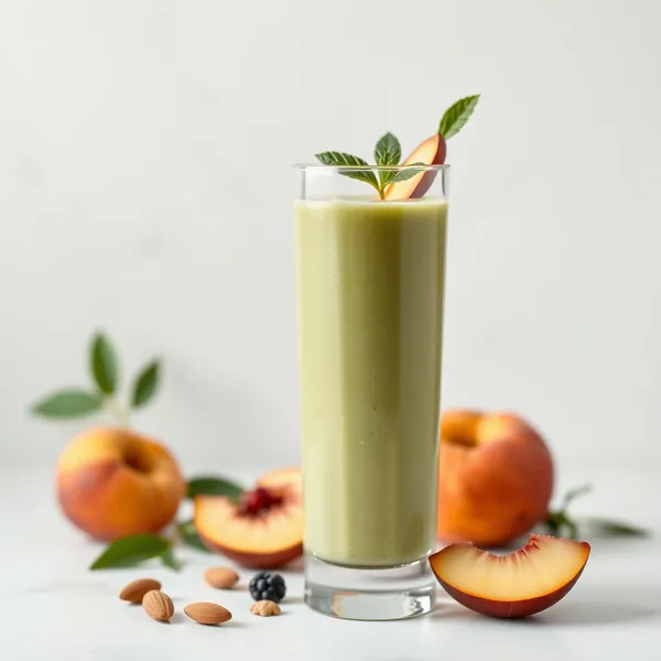 Smoothie Verde Detox Pesca Mandorla Latte di Cocco