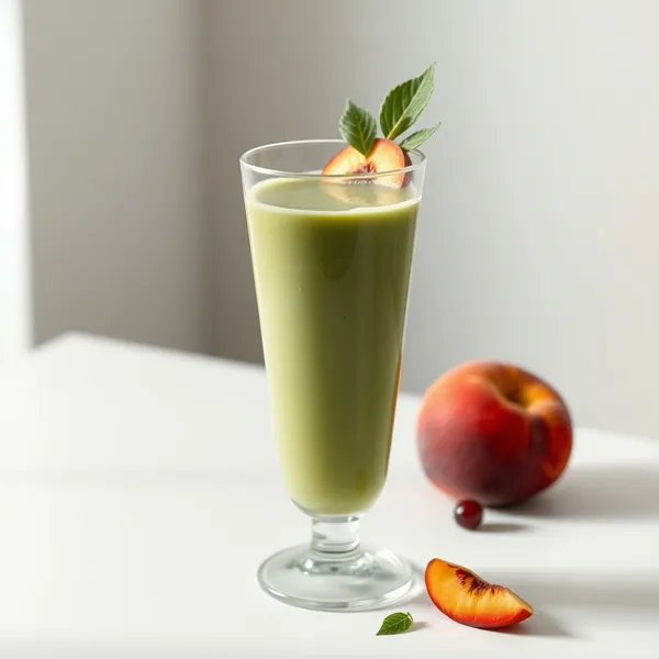 Smoothie Verde Detox alla Pesca e Kefir