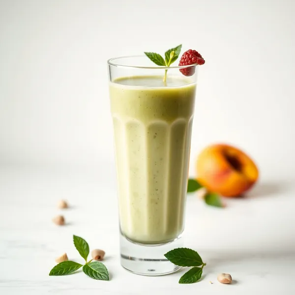 Green Detox Peach Pistachio Milk Smoothie