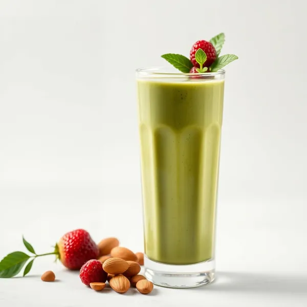 Green Detox Peanut Butter Almond Coconut Milk Smoothie