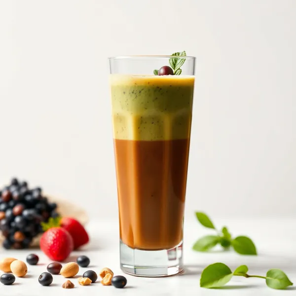 Smoothie Verde Desintoxicante com Manteiga de Amendoim e Café Frio