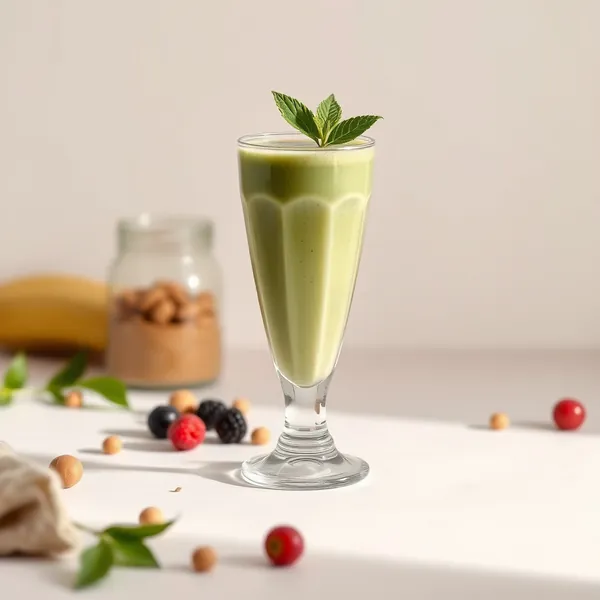 Smoothie Vert Detox au Beurre de Cacahuète et Lait de Noisette
