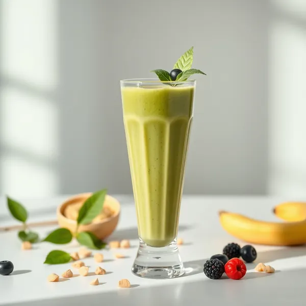 Smoothie Vert Detox au Beurre de Cacahuète et Lait de Chanvre