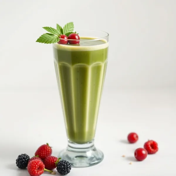 Grüner Detox Erdnussbutter Reis Milch Smoothie