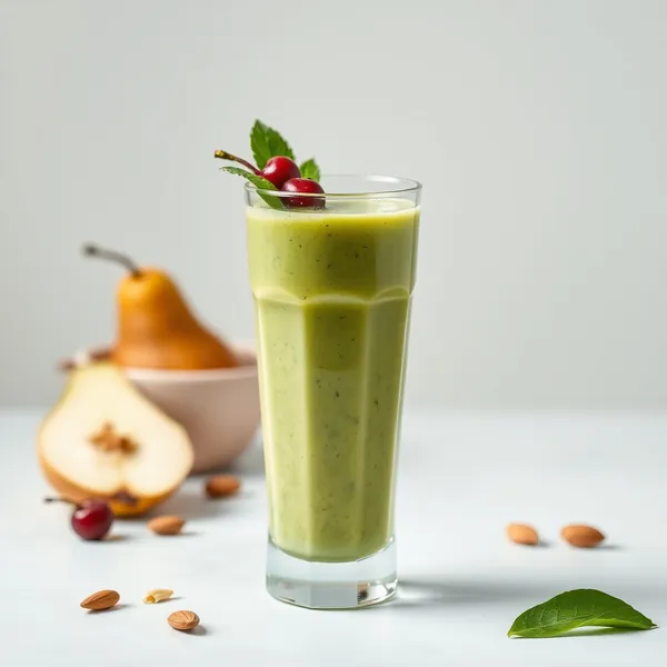 Smoothie Vert Détox à la Poire, Amande et Lait de Coco
