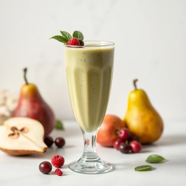 Green Detox Pear Protein Shake Smoothie
