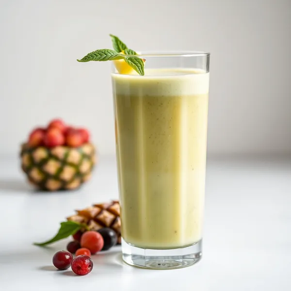 Green Detox Pineapple Macadamia Milk Smoothie