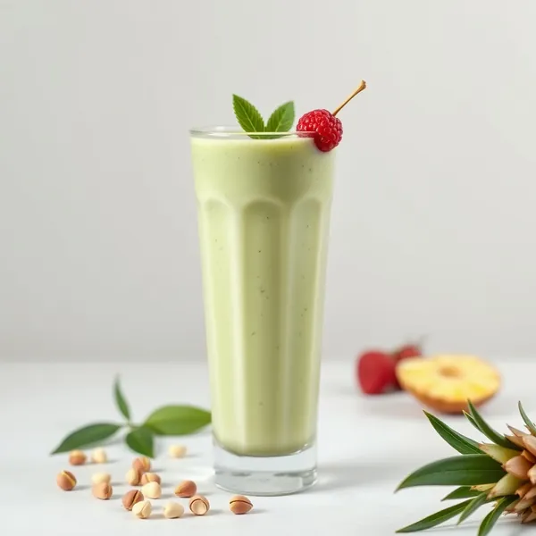 Smoothie Verde Desintoxicante de Abacaxi e Leite de Pistache