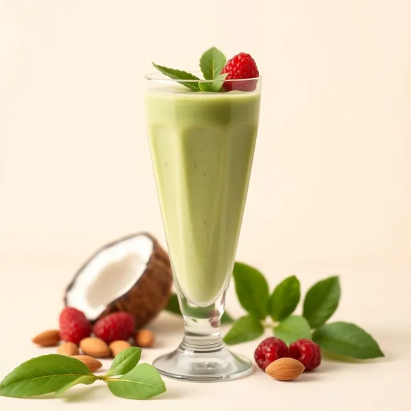 Smoothie Verde Detox com Proteína em Pó de Amêndoa e Leite de Coco