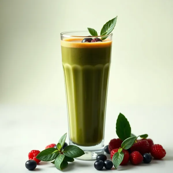 Smoothie de Protéine Verte Detox avec Café Froid