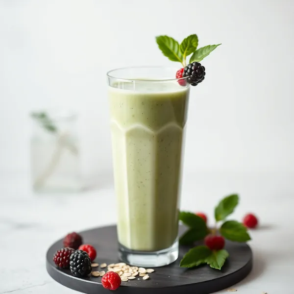 Smoothie Verde Detox com Proteína e Leite de Aveia