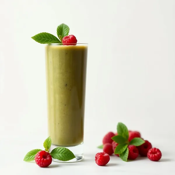 Smoothie Verde Desintoxicante de Framboesa e Café Frio