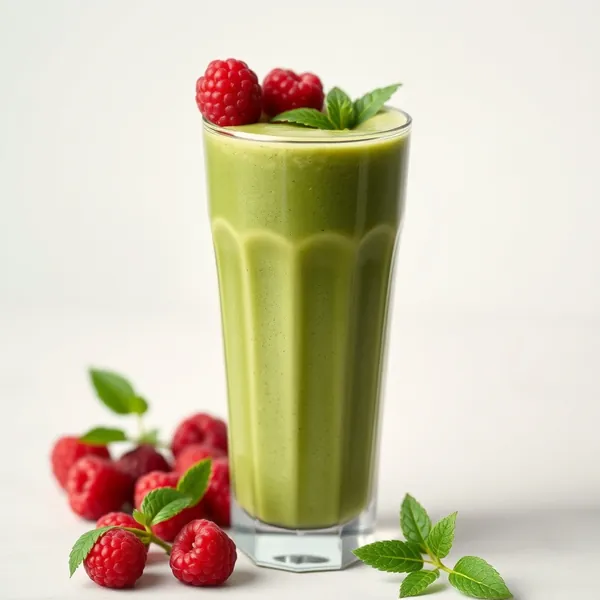 Smoothie Vert Detox Framboise et Thé Matcha