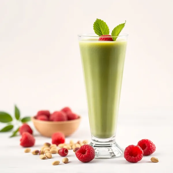 Smoothie Verde Desintoxicante de Framboesa e Pistache