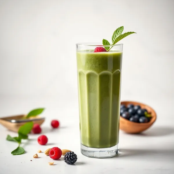 Smoothie Verde Detox di Spirulina, Mandorla e Latte di Cocco
