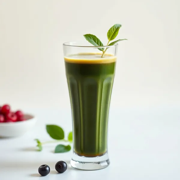 Grüner Detox Spirulina Eiskaffee Smoothie